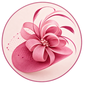 Home pink fascinator for noble woman