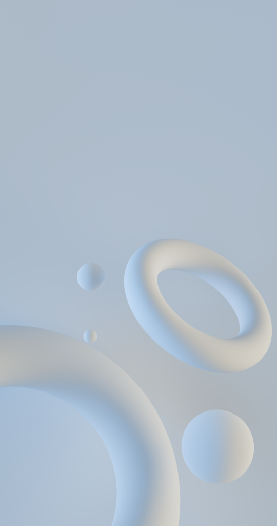 Soft 3D rings floating in a minimalist blue background, perfect for modern design.
